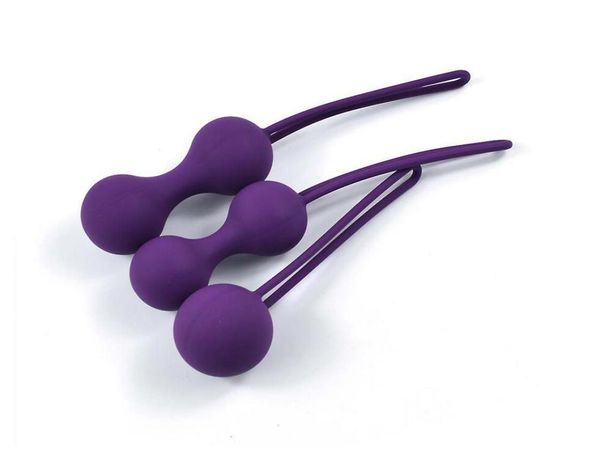 Giocattoli del sesso per adulti 3 pezzi set 100 vibratori in silicone Palla Kegel Palla vaginale Recupero postpartum femminile Ridurre la palla Y190611037871066