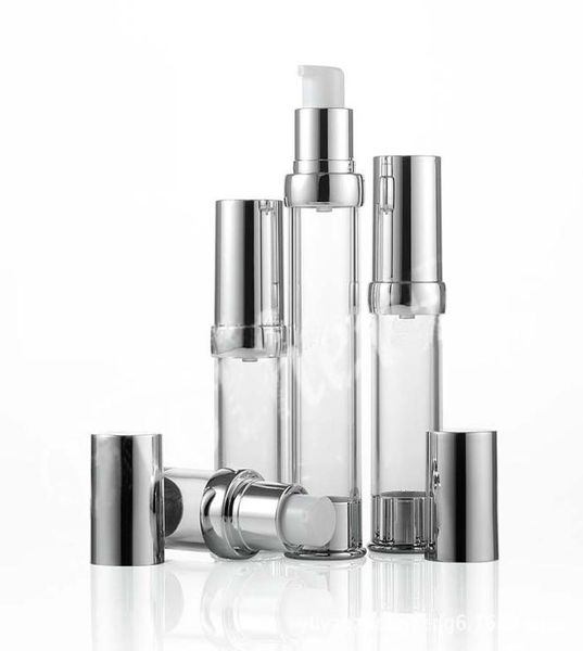 Leere 5 ml, 10 ml, 15 ml, 20 ml, 30 ml Airless-Flaschen, klare Airless-Vakuumpumpe, Lotionsflasche mit silberner Kappe, Verpackungsflasche4419433