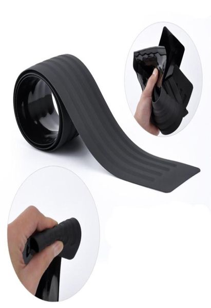 Bagagliaio di un'auto Paraurti posteriore Scratch bar Universal Car Nero Paraurti posteriore SillProtector Piastra Copertura in gomma Protezione Trim Pad3203027