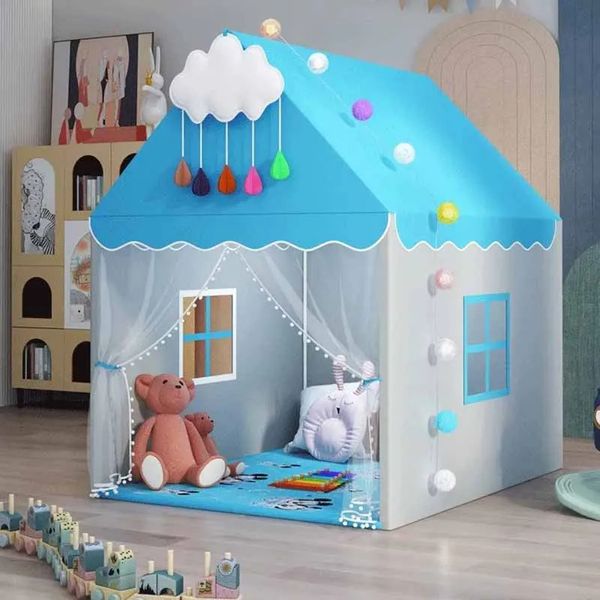 Tende per bambini grandi Tipi Casa da gioco per bambini Tenda giocattolo per bambini 1.35M Wigwam Pieghevole per ragazze Castello della principessa rosa Decorazione della stanza del bambino Regalo 240109