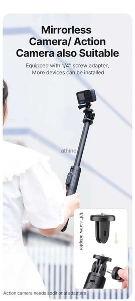 Selfie-Einbeinstative Fhx-tyc1 1,5 m Bluetooth Wireless Selfie Stick Stativ Einbeinstativ für Smartphone Hero 11 10 9 8 7 insta360 X3 DSLR-Kamera YQ240110