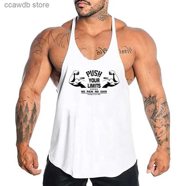 Herren Tank Tops Neue Marke Gym Kleidung Y Zurück Bodybuilding Tank Top Männer Fitness Stringer Unterhemden Mann Baumwolle Ärmelloses Shirt Workout Unterhemd T240110