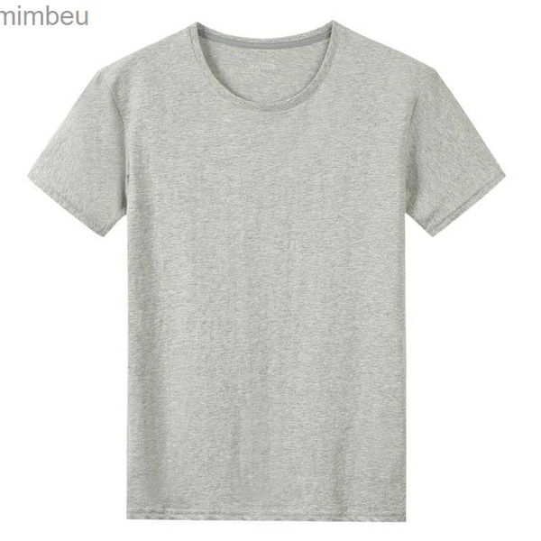 T-shirt da uomo Estate T-shirt da uomo nuova in cotone 100% Tinta unita Tessuto morbido al tatto T-shirt basic da uomo T-shirt casual Abbigliamento uomo T-shirt moda L240110