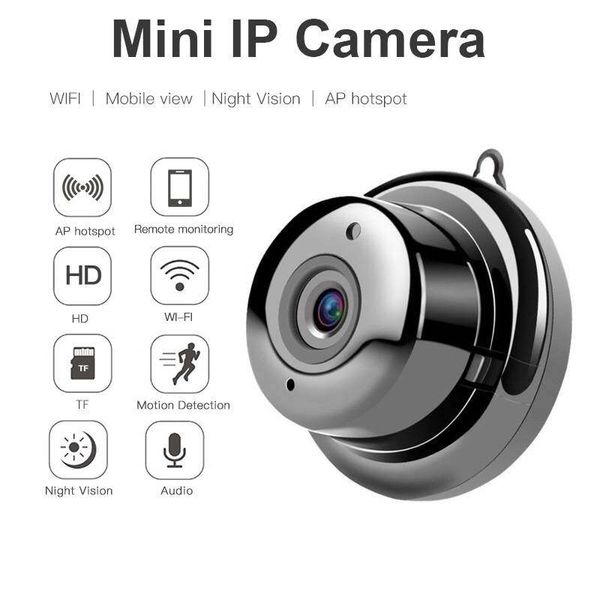 V380 MINI Câmera IP Sem Fio Pequeno CCTV WIFI 1080P Home Security Visão Noturna Infravermelha Detecção de Movimento Slot para Cartão SD Áudio