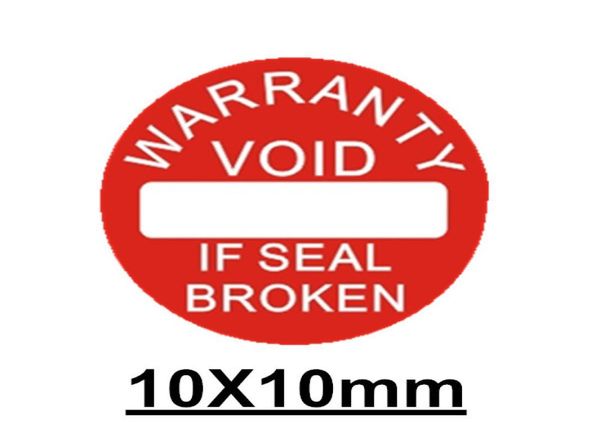 500 pz. Diametro 10 mm Etichetta adesiva sigillante di garanzia nulla se il sigillo è rotto e danneggiato Universale con anni e mesi per4495419