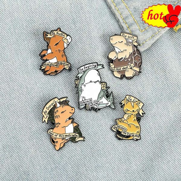 Wildschwein Schildkröte Delphin Emaille Broschen Niedliche Tiere Abzeichen Kinder Rucksack Icon Brosche Pins Unisex Schmuck Zubehör Geschenk Für F