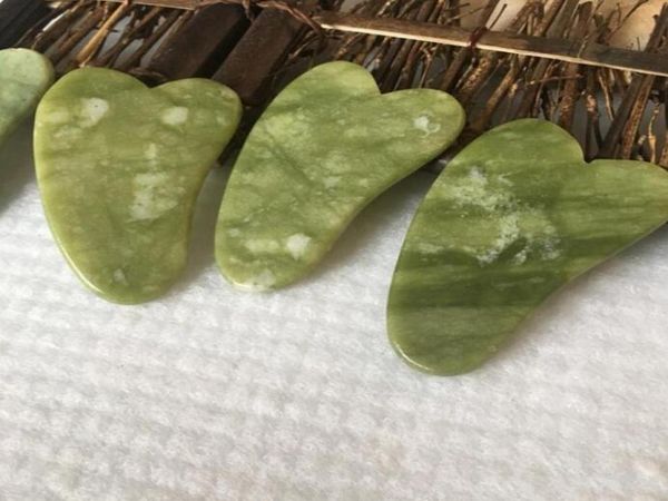 Pop natural xiuyan pedra verde jade guasha gua sha placa massageador para demolição terapia jade roller2021 new5251503