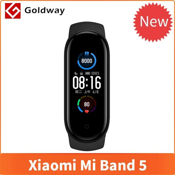 Dispositivi xiaomi mi banda 5 braccialetto intelligente 4 colori touch screen miband 5 braccialena black blistness balzo cardiaco monitoraggio monitor nuoto sport smartband