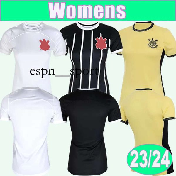 espnsport 23 24 GUEDES GIL Mulheres Futebol Jerseys FAGNER CANTILLO CASSIO R.AUGUSTO Home Branco Preto Away 3º Camisas de Futebol Uniformes de Manga Curta