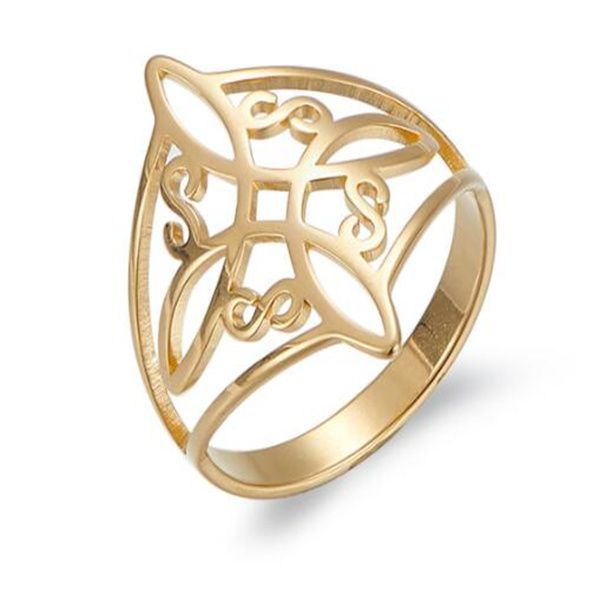 Einfache Hexe Knoten Einstellbare Ringe Für Frauen Männer Edelstahl Vintage Hexerei Schmuck Finger Ring 2024 Schmuck Party Geschenke