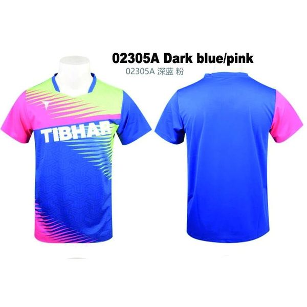Camisas genuínas 2023 TIBHAR TENNIS TENNIS DE TENNIS UNISSISEX Ping Pongue de roupas esportes usam camisetas para homens e crianças