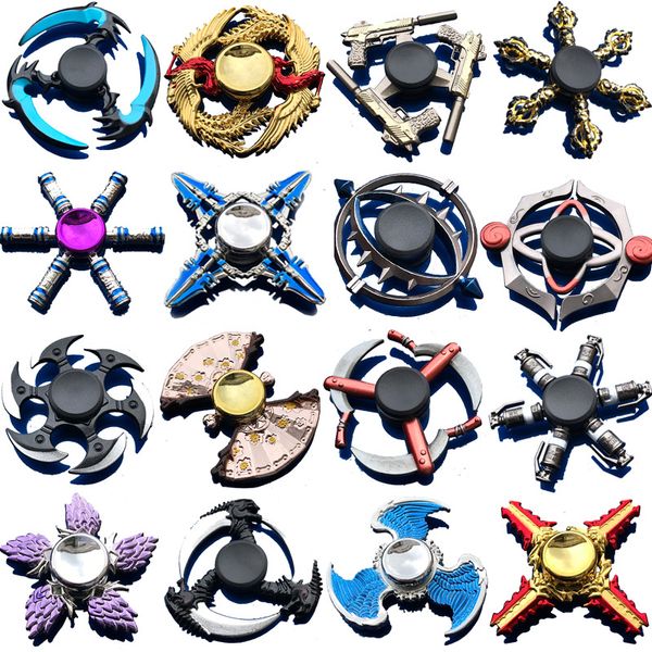 50 tipos Spinning Top Fidget Spinner Wheels Gyro Toys Metal Bearing Zinc Alloy Hand Spinners Fingertip Games Focus Anti-Anxiety Toy Alivia o estresse com estanho DHL