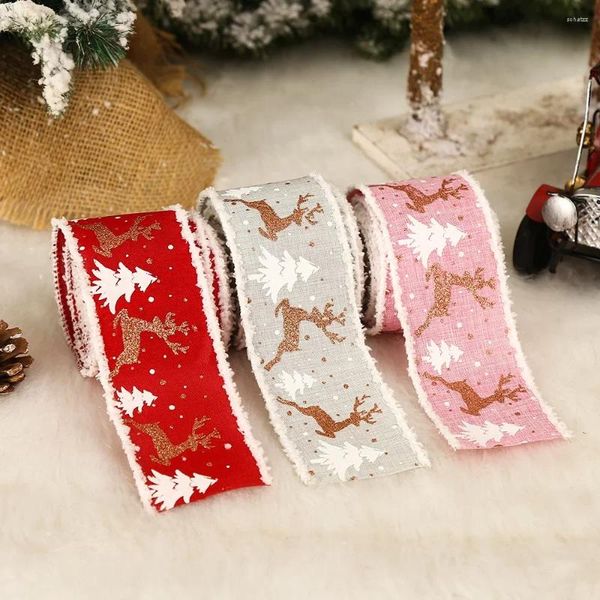 Parti Dekorasyonu 6.5cm Noel Şerit Kırmızı Pembe Serisi Şeritler Noel DIY Craft Malzemeleri Hediye Kutusu Ambalajı