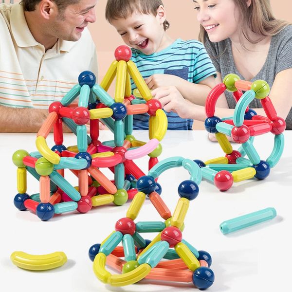 15100 pçs tamanho grande vara magnética designer blocos de construção conjunto crianças ímãs tijolos montessori brinquedos educativos para crianças presente 240110