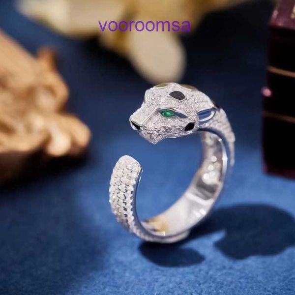 Anelli Carter di alta qualità per donna e uomo Gioielli da tempio Anello in platino placcato argento sterling 925 Diamante ad alto tenore di carbonio Verde legno con scatola originale