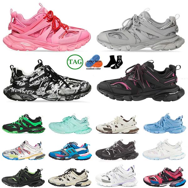 OG Track 3 3.0 Männer Kleid Schuhe Designer Luxus 2024 Authentische Marke Frauen Männer Turnschuhe Tracks Weiß Schwarz Rosa Leder Nylon Gedruckt Plattform Dhgate Runner Trainer