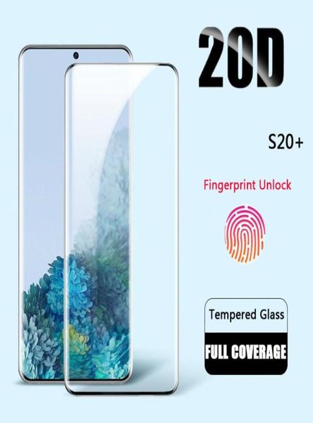 Cubierta completa templada de vidrio para Samsung Galaxy S20 Plus S20 Ultra Protector de pantalla para Samsung A30 A50 A70 Note 10 S10 Plus Glass3514806