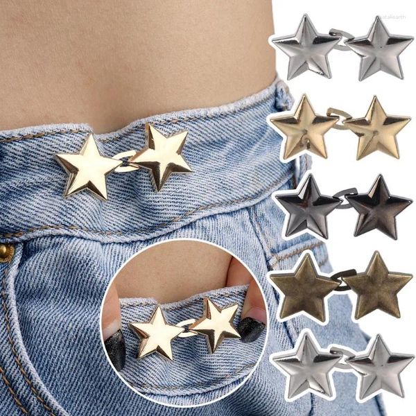 Broches moda apertar cintura fivela liga estrela pinos clipe ajustável botão de pressão jeans botões destacáveis acessórios de roupas