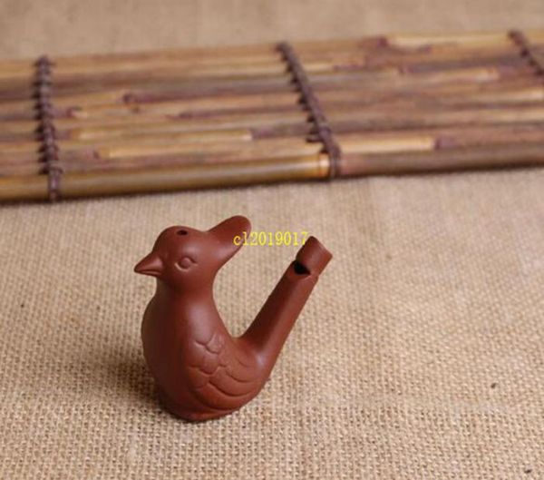 100 pçs criativo água pássaro apito argila cerâmica vitrificada pavão aves banho brinquedos musicais para crianças decoração de casa7839061