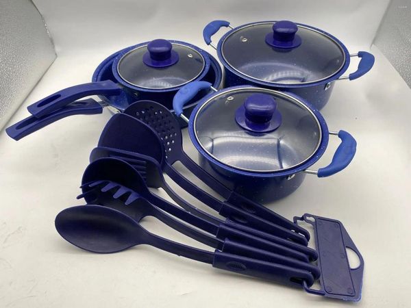 Conjuntos de panelas conjunto antiaderente potes polvilha 13 peças panela de sopa omelete kitchware revestimento cerâmico atacado