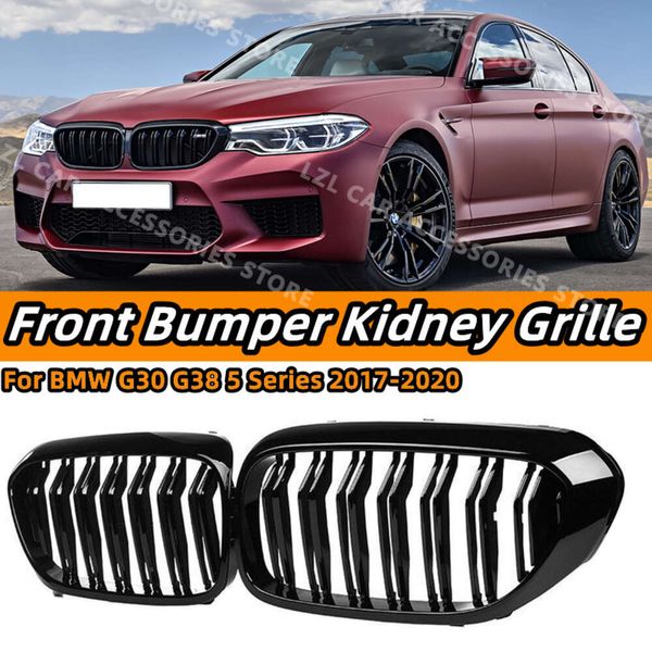 Novo brilho preto grade do carro grill frente rim duplo slat para bmw g30 g31 g38 série 5 m5 520i 530i 540i 2017-2020 acessórios do carro