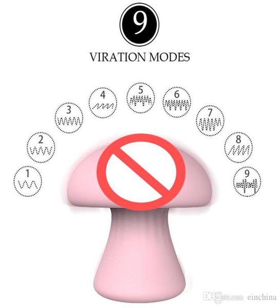 Novo formato de cogumelo mini 9 velocidades ovos vibratórios ponto g estimulação do clitóris massageador corporal vibrador brinquedos sexuais adultos para momen7810120