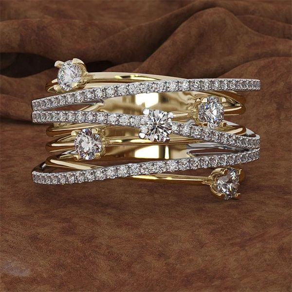 Anel de diamante dourado 14k 3 cores para mulheres topázio 1 quilate pedra preciosa bizuteria anillos prata 925 joias anéis de diamante de noivado 240109