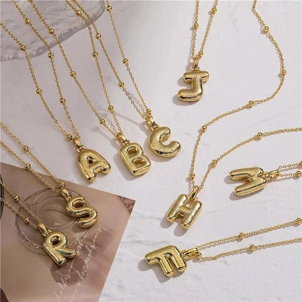 Комплект ожерелья и серег HECHENG, легкие массивные инициалы для женщин, звено из нержавеющей стали, подвеска в виде буквы алфавита, ожерелья, воротник