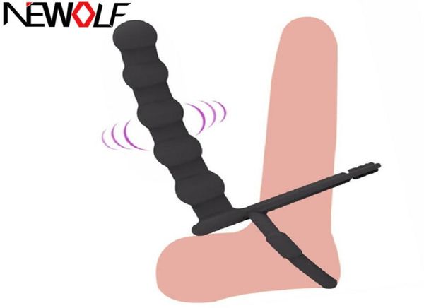 Giocattoli del sesso Strapon Vibratore anale Sexo Plug anali lunghi Perline anali Giocattoli erotici Prodotti del sesso per adulti per donne e uomini Butt Plug Q147 Y194849517