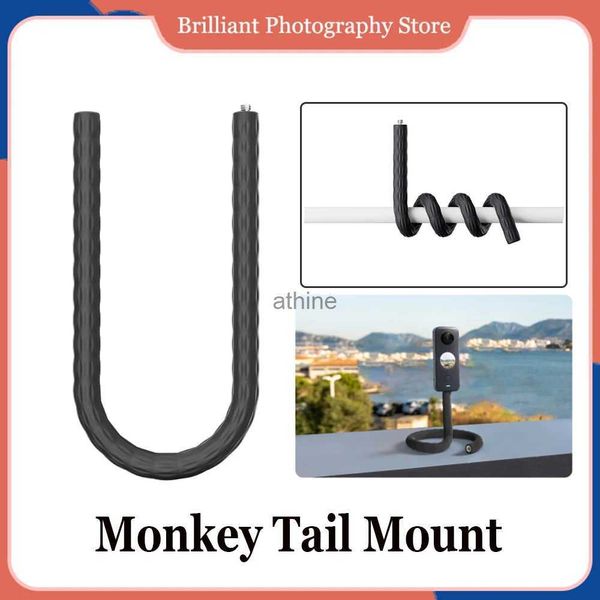 Selfie Monopés Monkey Tail Mount para Insta360 GO 3 Tripé flexível multiuso Selfie Stick para Insta360 One X3 One X2 / RS Câmeras Acessório YQ240110