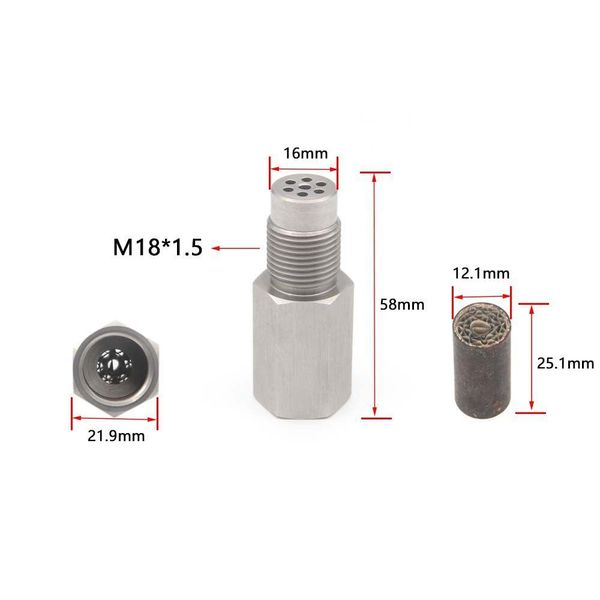 Sensores de carro verificam a luz do motor O2 Sensor de oxigênio espaçador M18 X 1.5 Cel Eliminator Mini Catalisador Simator 304 Adaptador de aço inoxidável M18X Otabp