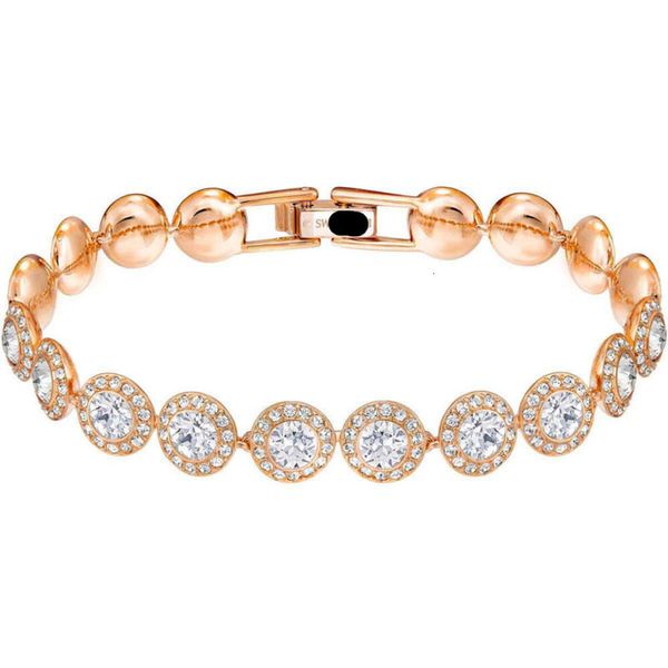 Swarovski pulseira designer feminino qualidade superior pulseira alta edição diamante completo fivela de torção pulseira para usar elementos cristal romano
