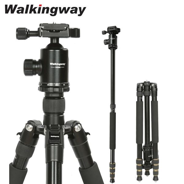 Monopods W668 Câmera de serviço pesado profissional Monopod Monopod 62inch portátil Compact Aluminium Travel Tripé com cabeça de bola para a câmera