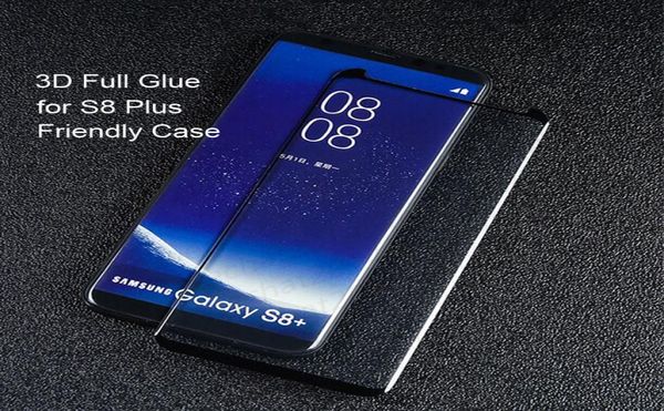 50 Stück 3D-Vollkleber, hüllenfreundlicher Handy-Displayschutz aus gehärtetem Glas für Samsung Galaxy S8 S9 S10 S20 Plus Note 8 9 109764570