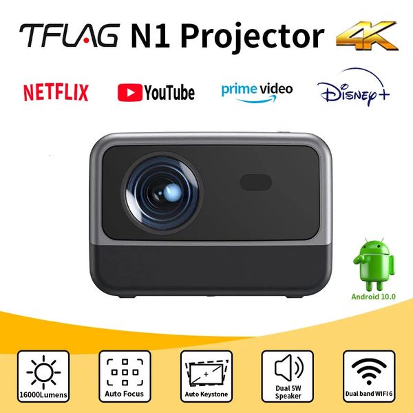 N1 Beam Projector 4K Android TFLAG Versiegelte Lichtquelle 1080p WiFi 5G 800ansi 5W2 Mini -Projektor für Heimkino 240110