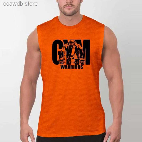 Herren-Tanktops, Fitnessstudio-Tanktops, Herren-Sommer-Laufweste, schnell trocknend, sportlich, ärmelloses T-Shirt, O-Ausschnitt, Sportbekleidung, Fitnessbekleidung, Basketball-Trikot, T240110