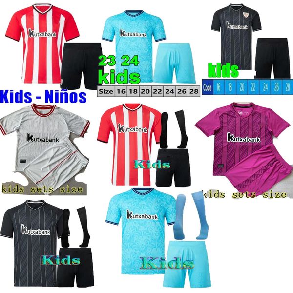 2023 2024 Bilbao Club maglie da calcio 23 24 Atletico ADURIZ GURUZETA WILLIAMS MUNIAIN PAREDES BERENGUER ANDER HERRERA UNAI SIMON O. SANCET maglia da calcio per bambini