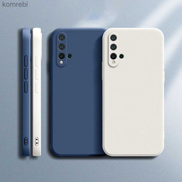 Handyhüllen Handyhülle für Huawei Nova 5 5i Pro 5Z 5T 5E Quadratisches flüssiges Silikon Nova5 5iPro Weiche, luxuriöse, stoßfeste, dünne Abdeckung FundaL240110