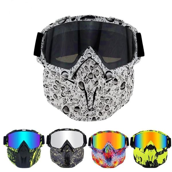 Sonnenbrille Ski Snowboard Maske Winter Schneemobil Skibrille Winddicht Skifahren Glas Motocross Sonnenbrille mit Mundfilter