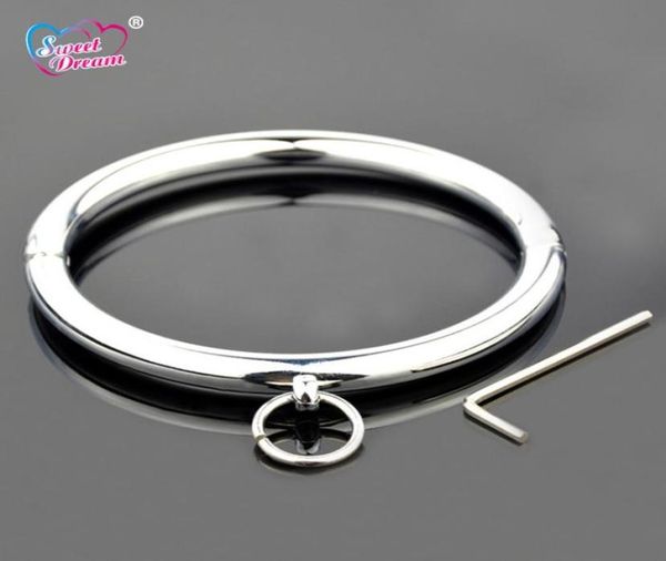 Sweet Dream 115mm Metall Edelstahl Hundehalsband Slave BDSM Bondage Schlüsselhalsmanschette Erwachsene Frauen Sexspielzeug für Paare LF102 Y5007586