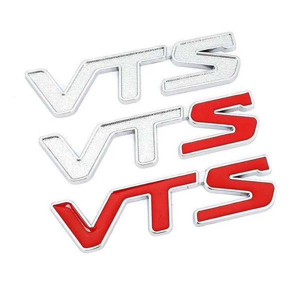 3d metal cromo vermelho vts letras carro fender emblema emblema decalque para citroen c2 c3 c4 xsara saxo vts adesivo acessórios