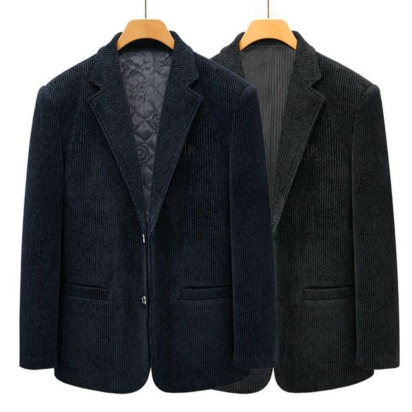 Highend yünlü ceket ve polar erkek gündelik ceket ile tweed kırpılmış yaka normal sonbahar kış blazerleri Kore 240110