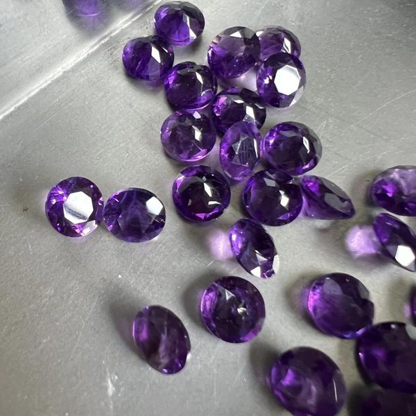 Diamanti sciolti da 6 mm, ametista viola scuro, pietre preziose naturali a taglio rotondo, pietra in vendita