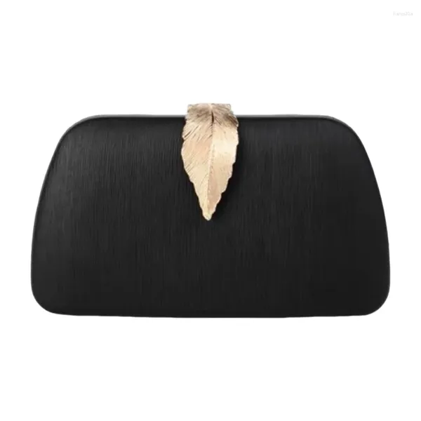 Sacos de noite mulheres elegante bolsa de pulso com folha luxo hobo alça destacável pu couro banquete clubes saco para feminino