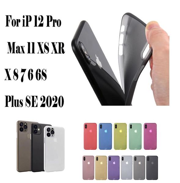03mm Ultra Slim Candy Celular Casos Fosco Fosco Transparente Claro Flexível Soft PP Capa Case para iPhone 12 Pro Max Mini 11 5498723