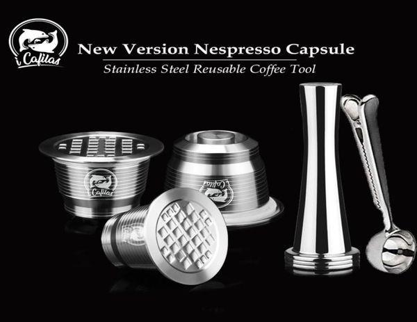 ICafilas Per Nespresso Capsula Riutilizzabile Riutilizzabile Caffè Filtro Dripper Acciaio Cafeteira Capsulas De Cafe Recargables C10301482510