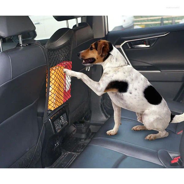 Trasportino per cani Tasca in rete elastica per auto Tappo per seggiolino per animali Rete Contenimento del veicolo 40X36CM Installazione semplice