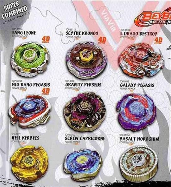 7 pezzi Classic Beyblade Burst Metal Fusion 4d System Battle Spinning Toy Top Masters Launcher Pack Q0528310c3673117