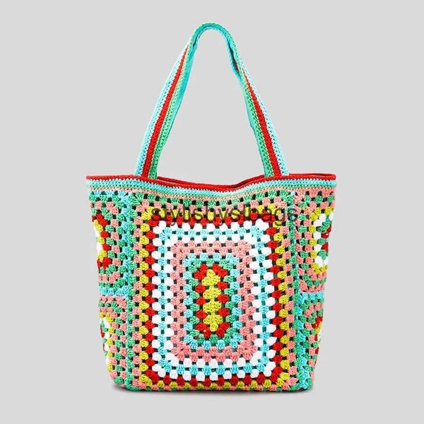 Bolsas de ombro Bohemian Paisley het Mulheres Bolsas de Ombro Tricô Grande Sacola Casual Senhora Bolsas Grande Shopper Bolsas Verão Praia Bagstylishyslbags