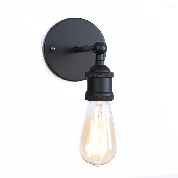 Lampade da parete Ferro nero Retro Luce a LED Camera da letto Specchio per scale Loft Decor Lampada vintage industriale Sconce Edison Applique Murale